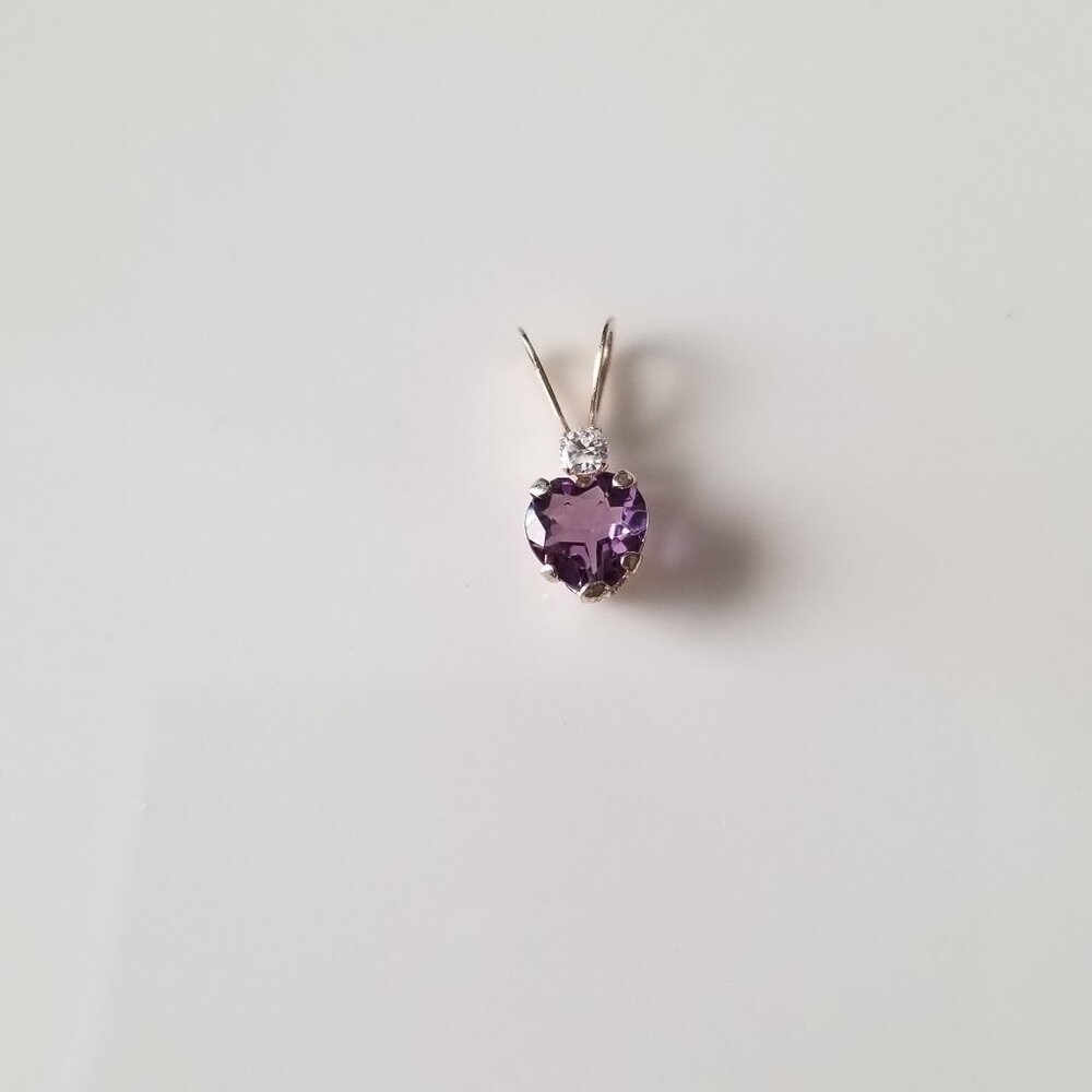 10k Gold Amethyst Heart Pendant